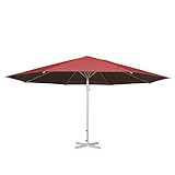 Mendler Sonnenschirm Meran II, Gastronomie Marktschirm, Ø 5m Polyester/Alu Mast weiß...