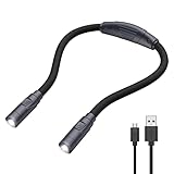 ORIA Leselampe, Wiederaufladbares Tragbare Halslampe LED Lampe mit 4-LED-Perlen 3 Stufige...