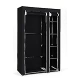 SONGMICS Kleiderschrank, Stoffschrank, Faltschrank mit Kleiderstange, Ablagen, Überzug,...