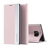 Hülle für Samsung Galaxy S7 Edge Leder Hülle Handy-Hülle Clear View Standing...