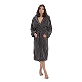 Lumaland Luxury Mikrofaser Bademantel mit Kapuze für Damen und Herren...