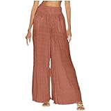 Keepink Sommerhose für Damen, leger, einfarbig, weites Bein, elastisch, hohe Taille,...