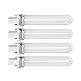 EXCEART 4Pcs 9W Lampen 365NM U- Förmige Lampe Birne Rohr UV Lampe Licht Trockner für DIY...