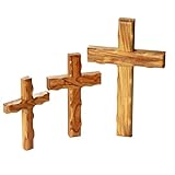 Kassis Geschenkartikel Olivenholz Kreuz schlicht zum Aufhängen Wandkreuz Deko...