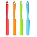 HuaJiao Teigschneider 4 Stücke Silikon Spatel, Schmaler Silikonspatel Set Wachs...