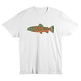 Rome Snowboards Men's Graphic Snowboard Logo T-Shirt, Trout White, X-Large