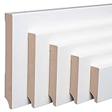 REESE Sockelleisten Weiß MDF - Weimarer Profil - 80mm Höhe - 5 Stück / 11 lfm...