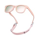COCOSAND Baby-Sonnenbrille mit Band, polarisiert, UV-Schutz, weiches Silikon-Nasenauflage...