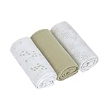 LÄSSIG Baby Puckdecke Spuckdecke Pucktuch Mulltuch 3er Set Baumwolle 60 x 60 cm/Swaddle &...