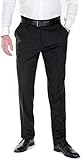NGB Herren Anzughose Hose mit Bügelfalte - Regular Fit Übergröße - Schwarz...