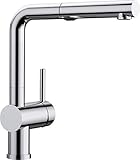 BLANCO 518406 Linus-S Vario Küchenarmatur, Verstellbare Brause, Chrom, Hochdruck