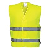 Portwest Zwei Reflex-Streifen Warnschutzweste, Größe: 4X/5X, Farbe: Gelb, C474YER4X/5X
