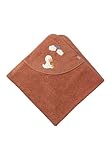 Kapuzen Badetuch aus uni Frottee 100 x 100 cm und Applikation Ente Edda Lou und...
