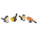 VIFERR Vogel Dekoration, 4Pcs Harz Vögel Tierfigur Dekoration Garten Hof...