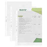 Leitz Standard Prospekthüllen-Set, 100 Stück, A4 Format, Farblos mit matter...