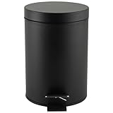 Beldray LA038098BLKFEU7 Badezimmer-Fußpedal-Mülleimer - Kleiner runder...