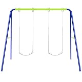 Dripex Schaukelgestell Kinder Metall Doppelschaukel Gestell bis 300KG Stabil und Belastbar...