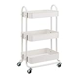 Amazon Basics Werkzeug- oder Küchenrollwagen, 3 Ebenen, Weiß