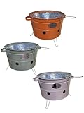 Empotec Bucket Holzkohlegrill, tragbar, für den Außenbereich, Griffe, Füße, Grill,...