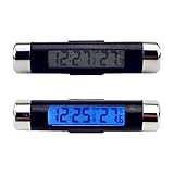 Ziyan Digitale Autouhr Digital Auto Thermometer Temperatur 2 in1 LCD Display...