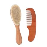 HONITANO 1Satz Haarbürsten Holz Teilig für Neugeborene Sanfte Kopfpflege Wollbürste...