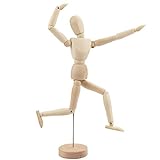 Kurtzy Gliederpuppe aus Holz 30,5cm Holzpuppe Menschlicher Körper Mannequin mit Ständer...