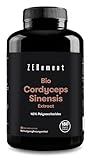 Bio Cordyceps Kapseln hochdosiert | 180 Stück (650mg), 6500mg Pilz Extrakt...