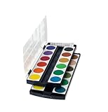 Herlitz Schulmalfarben bzw. Deckfarbkasten, 24 Farben inklusive Deckweiß