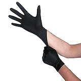 Einweghandschuhe Schwarz Latex, Einmalhandschuhe L, 100 Stück, puderfrei,...