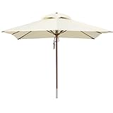 anndora® Sonnenschirm Gartenschirm 3 x 3 m eckig wasserabweisend - mit Winddach...