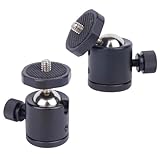MECHRIG Mini-Kugelkopf, 360° drehbare Kugelkopfhalterung mit 6,35 mm Schraube –...