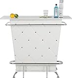 Kare Design Bar Lady Rock White, extravaganter Bartisch, Bartresen mit aufwendiger...