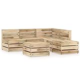 BUKSCYJS GartenmöBel Set,6-TLG. Garten-Lounge-Set Grün Imprägniertes Kiefernholz FüR...
