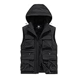 Dmmtot Fleece-Weste für Herren, ärmellos, mit Kapuze, Sherpa-Weste, Jacken, mehrere...