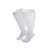Luckywaqng Schwarze Lange Socken Herren in Übergröße für Damen und Herren, kniehohe...