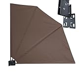 QUICK STAR Sichtschutz Fächer 140x140cm Taupe Easy Mount Wandplatte Balkon...