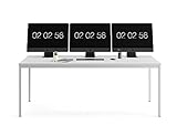 furni24 Schreibtisch-Stahl 200x100x75cm, Grau, TÜV/GS-Einfache Montage,...