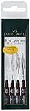 Faber-Castell 167115 - Tuschestift PITT artist pen, 4er Packung, Inhalt: M, F, S, XS,...