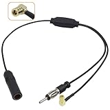 DAB Antennen Auto Splitter Adapter,SMB&DIN Stecker für Autoradio Kompatibel mit...