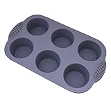Bcowtte Mini-Muffinform, 6 Löcher, Silikon, rund, für Kuchen, Kekse,...