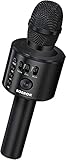 BONAOK Bluetooth Karaoke Mikrophon Erwachsene, Tragbares 3 in 1 Karaoke Mic, Handmikrofon...