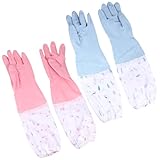 Ipetboom 2 Paar Wasserdichte PVC Küchenhandschuhe Größe L Rutschfeste Gummihandschuhe...