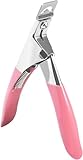 Nagelknipser Gelnägel, Stainless Tip Cutter mit Elegant Solid Rosa Gel Griff,...
