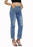 SheKiss 2025 Damen-Denim-Jeans, hohe Taille, formende Beine, Used-Look, gerissen, trendig,...
