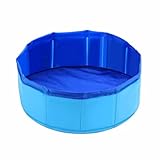 Faltbarer Hundepool, 30×10cm Katzenpool Klein,Blau Katzen Planschbecken,Hunde...