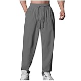 Dmmtot Leinen-Sporthose für Herren, Sommer, Leinen, lang, elegant, Kordelzug, elegant,...