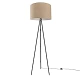Paco Home Stehleuchte Wohnzimmer Schlafzimmer Stehlampe Uni Dreibein Stativ Stoffschirm...
