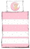 one-home Kinder Baby Bettwäsche 100x135 cm + 40x60 cm Teddy Bären Sterne Mond für...