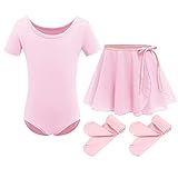 Kinder Mädchen Ballettkleidung Baumwolle Kurzarm Balletttrikot Turnanzug Tanzbody +...