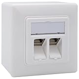 maintec CAT8.1 Universal Netzwerkdose, 40 Gbit/s Ethernet, Aufputz oder Unterputz, 2x RJ45...